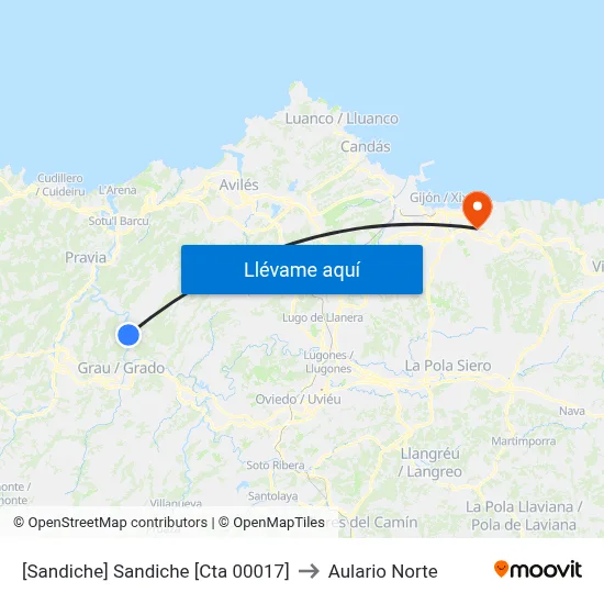 [Sandiche]  Sandiche [Cta 00017] to Aulario Norte map