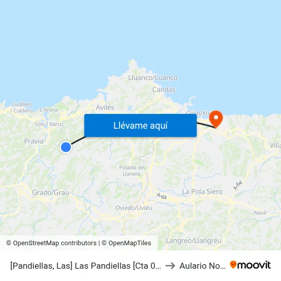[Pandiellas, Las]  Las Pandiellas [Cta 00046] to Aulario Norte map