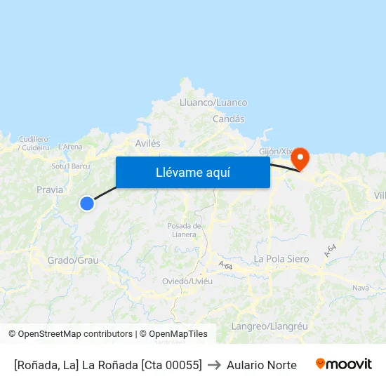 [Roñada, La]  La Roñada [Cta 00055] to Aulario Norte map