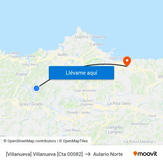 [Villanueva]  Villanueva [Cta 00082] to Aulario Norte map