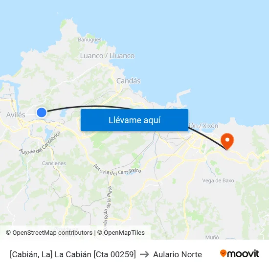 [Cabián, La]  La Cabián [Cta 00259] to Aulario Norte map