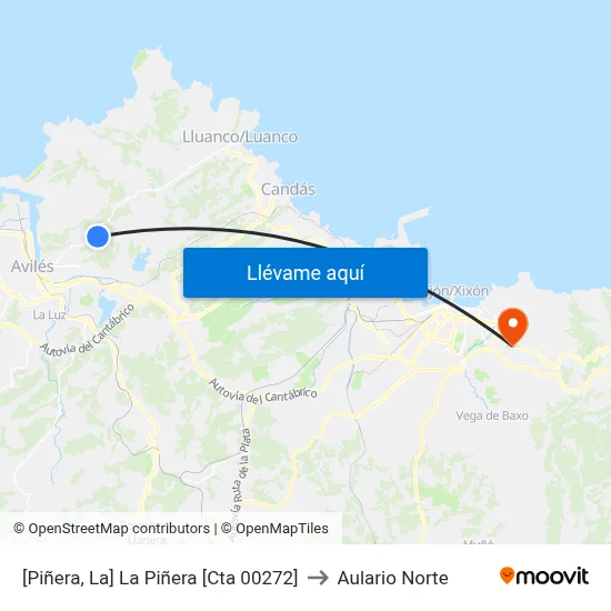 [Piñera, La]  La Piñera [Cta 00272] to Aulario Norte map