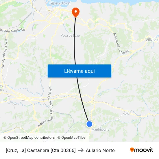 [Cruz, La]  Castañera [Cta 00366] to Aulario Norte map