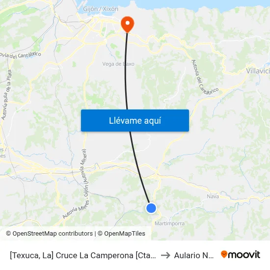 [Texuca, La]  Cruce La Camperona [Cta 00368] to Aulario Norte map