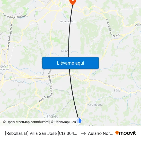 [Rebollal, El]  Villa San José [Cta 00469] to Aulario Norte map