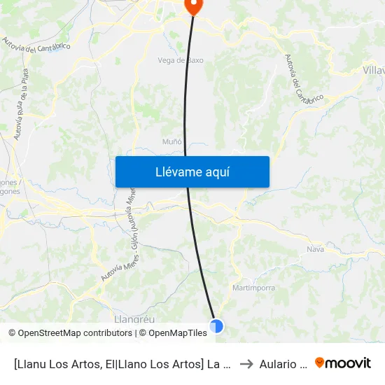 [Llanu Los Artos, El|Llano Los Artos]  La Huerta [Cta 00471] to Aulario Norte map