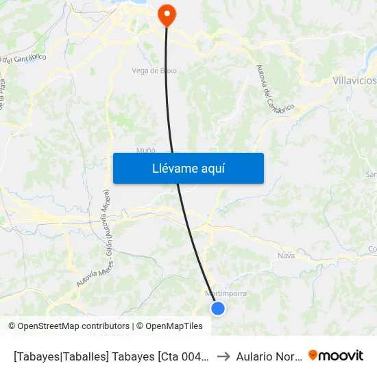[Tabayes|Taballes]  Tabayes [Cta 00484] to Aulario Norte map