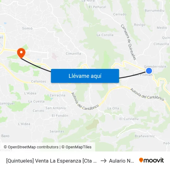 [Quintueles]  Venta La Esperanza [Cta 00518] to Aulario Norte map