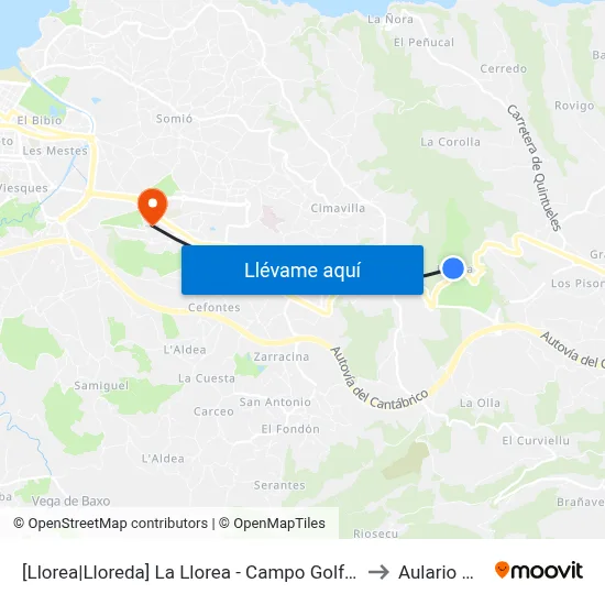 [Llorea|Lloreda]  La Llorea - Campo Golf [Cta 00547] to Aulario Norte map