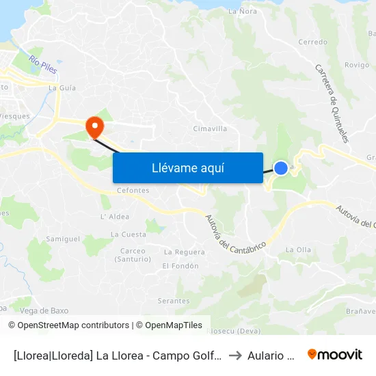 [Llorea|Lloreda]  La Llorea - Campo Golf [Cta 00548] to Aulario Norte map