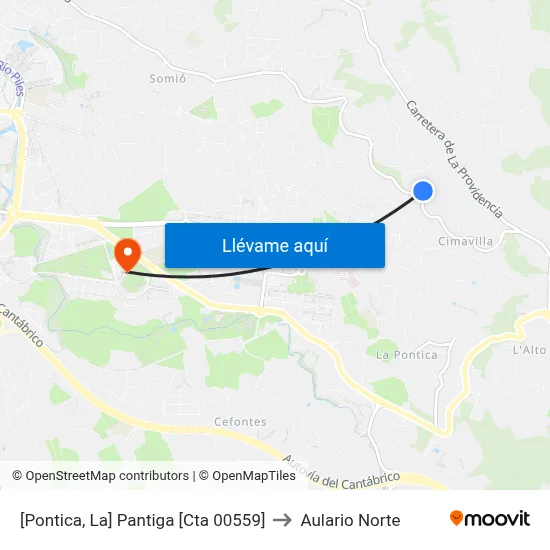 [Pontica, La]  Pantiga [Cta 00559] to Aulario Norte map