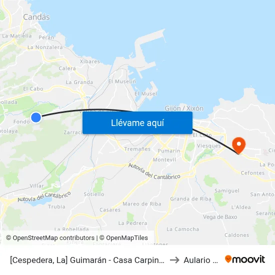[Cespedera, La]  Guimarán - Casa Carpintero [Cta 00593] to Aulario Norte map
