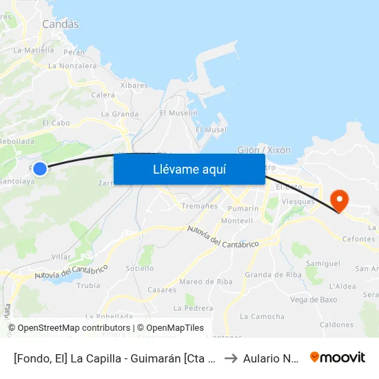 [Fondo, El]  La Capilla - Guimarán [Cta 00600] to Aulario Norte map