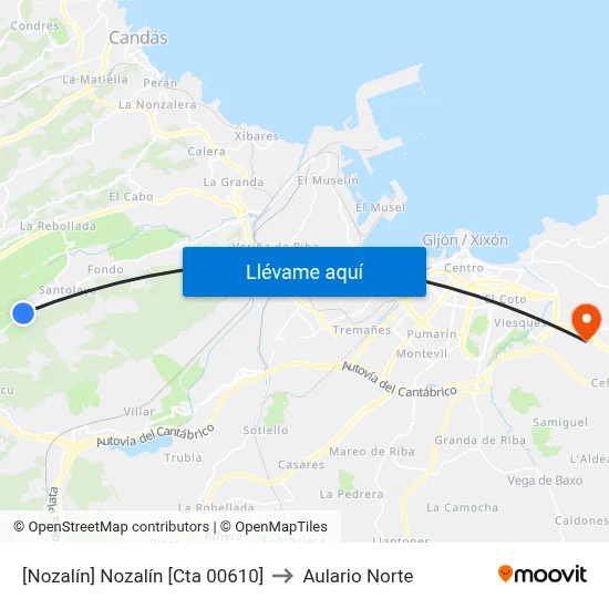 [Nozalín]  Nozalín [Cta 00610] to Aulario Norte map