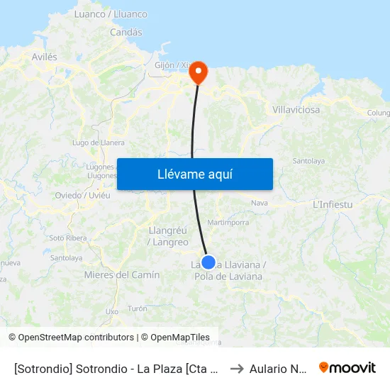 [Sotrondio]  Sotrondio - La Plaza [Cta 00622] to Aulario Norte map