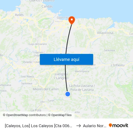 [Caleyos, Los]  Los Caleyos [Cta 00658] to Aulario Norte map