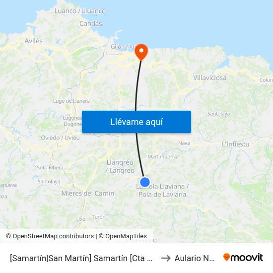 [Samartín|San Martín]  Samartín [Cta 00669] to Aulario Norte map