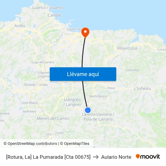 [Rotura, La]  La Pumarada [Cta 00675] to Aulario Norte map