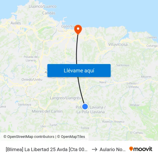 [Blimea]  La Libertad 25 Avda [Cta 00735] to Aulario Norte map