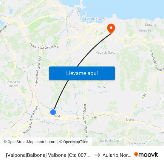 [Valbona|Balbona]  Valbona [Cta 00772] to Aulario Norte map