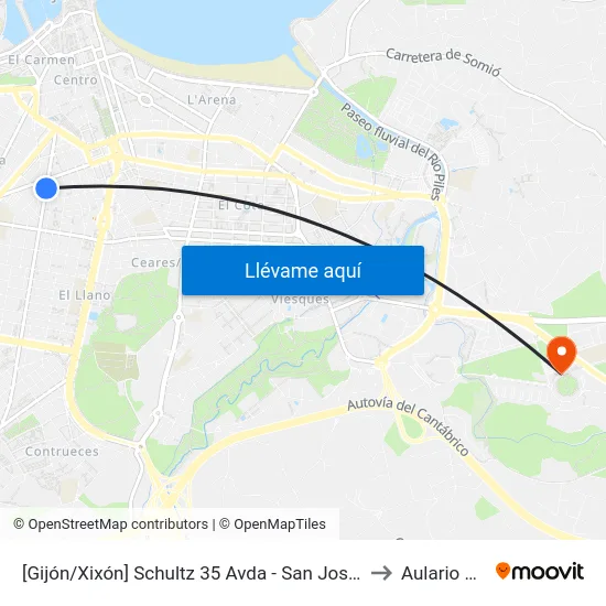 [Gijón/Xixón]  Schultz 35 Avda - San José [Cta 00785] to Aulario Norte map