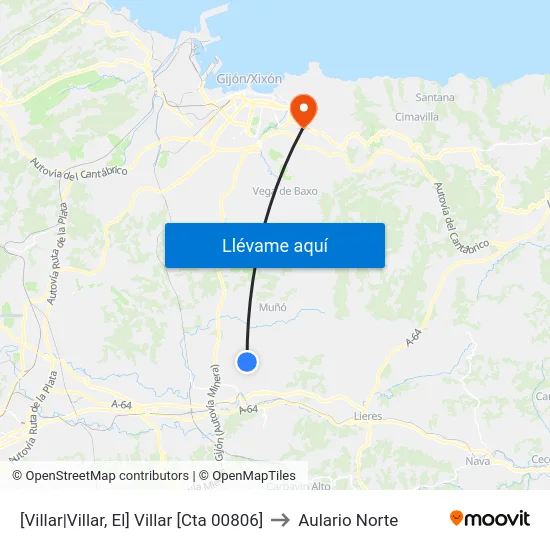 [Villar|Villar, El]  Villar [Cta 00806] to Aulario Norte map