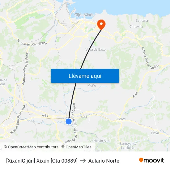[Xixún|Gijún]  Xixún [Cta 00889] to Aulario Norte map