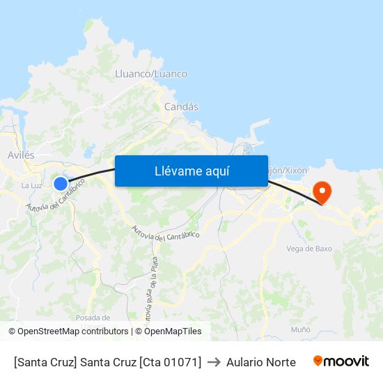 [Santa Cruz]  Santa Cruz [Cta 01071] to Aulario Norte map