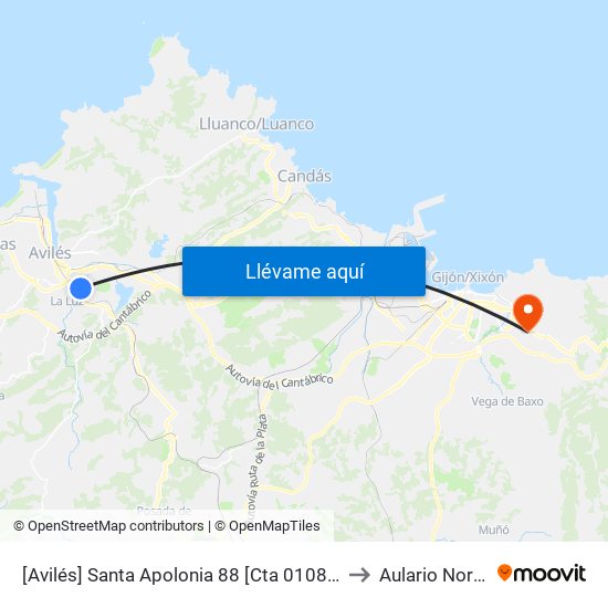 [Avilés]  Santa Apolonia 88 [Cta 01085] to Aulario Norte map