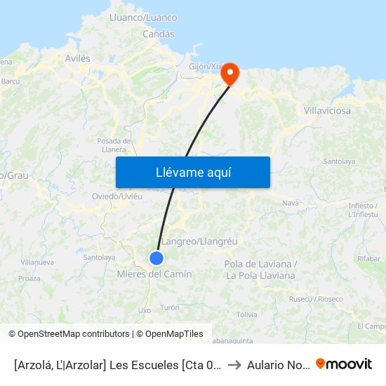 [Arzolá, L'|Arzolar]  Les Escueles [Cta 01134] to Aulario Norte map