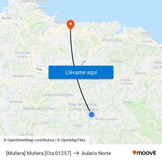 [Muñera]  Muñera [Cta 01257] to Aulario Norte map
