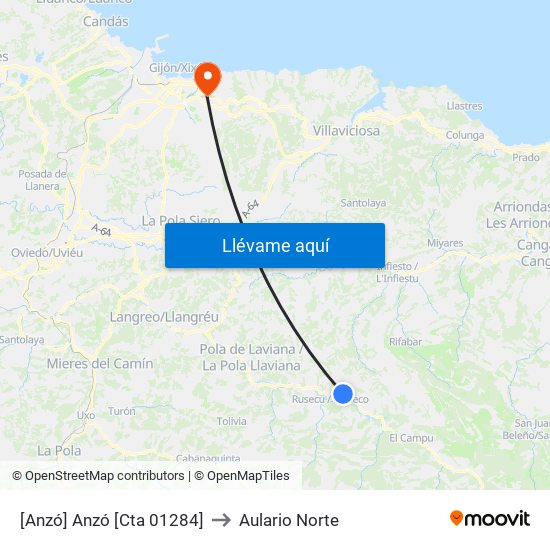 [Anzó]  Anzó [Cta 01284] to Aulario Norte map