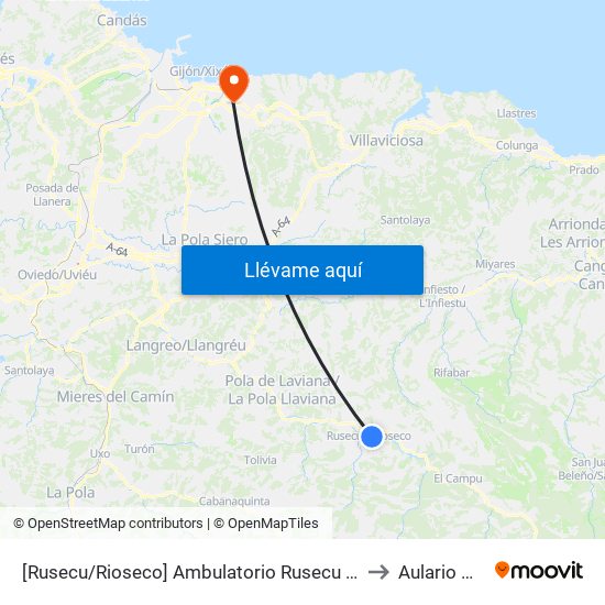 [Rusecu/Rioseco]  Ambulatorio Rusecu [Cta 01285] to Aulario Norte map