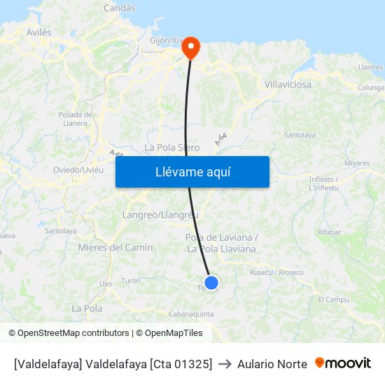 [Valdelafaya]  Valdelafaya [Cta 01325] to Aulario Norte map