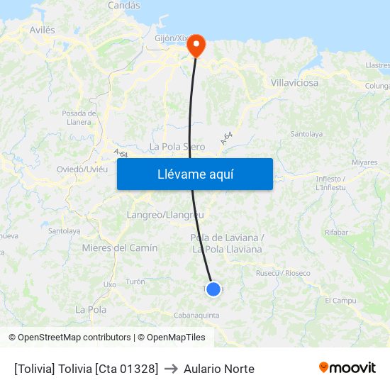 [Tolivia]  Tolivia [Cta 01328] to Aulario Norte map