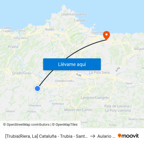 [Trubia|Riera, La]  Cataluña - Trubia - Santa María [Cta 01612] to Aulario Norte map