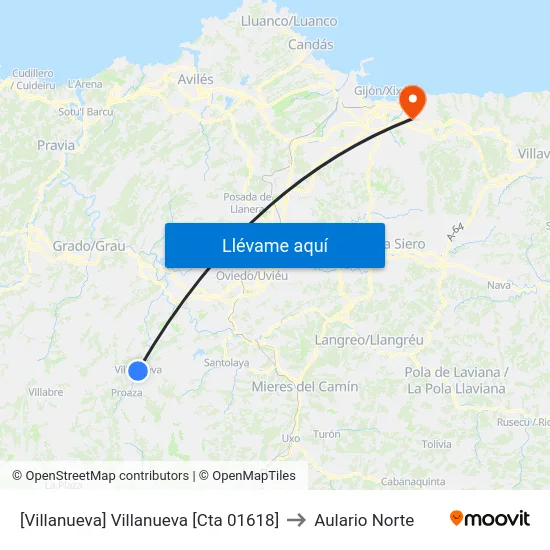 [Villanueva]  Villanueva [Cta 01618] to Aulario Norte map