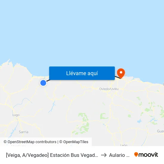 [Veiga, A/Vegadeo]  Estación Bus Vegadeo [Cta 01702] to Aulario Norte map