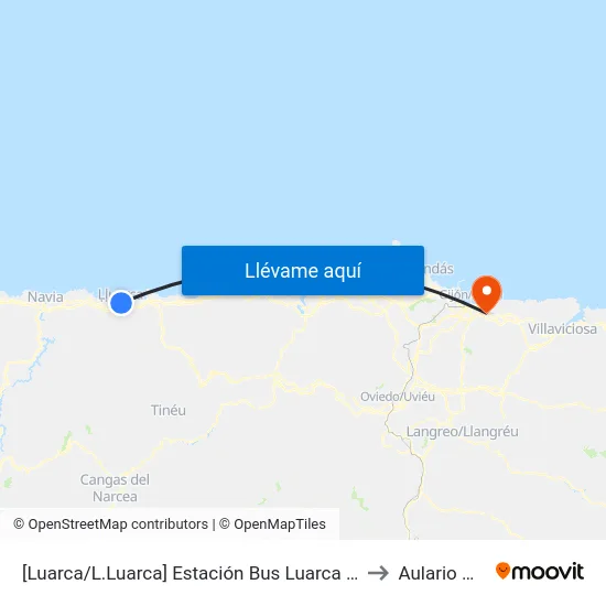 [Luarca/L.Luarca]  Estación Bus Luarca [Cta 01772] to Aulario Norte map