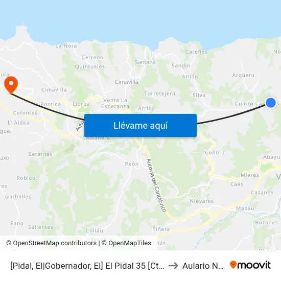[Pidal, El|Gobernador, El]  El Pidal 35 [Cta 01870] to Aulario Norte map