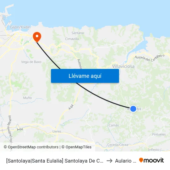 [Santolaya|Santa Eulalia]  Santolaya De Cabranes [Cta 01916] to Aulario Norte map