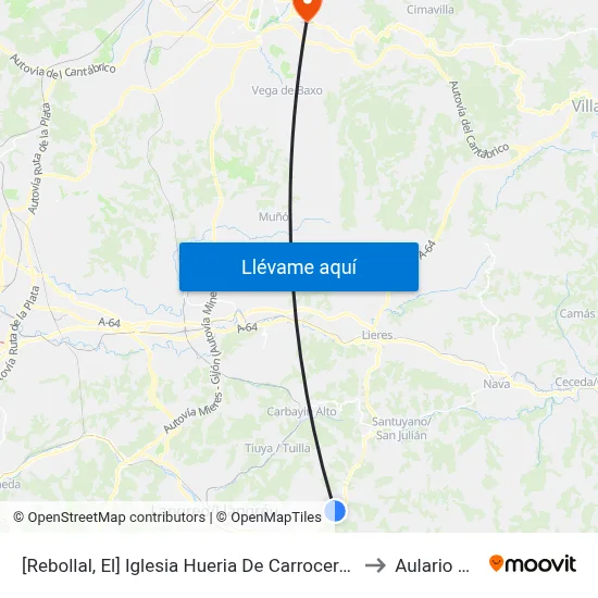 [Rebollal, El]  Iglesia Hueria De Carrocera [Cta 02134] to Aulario Norte map