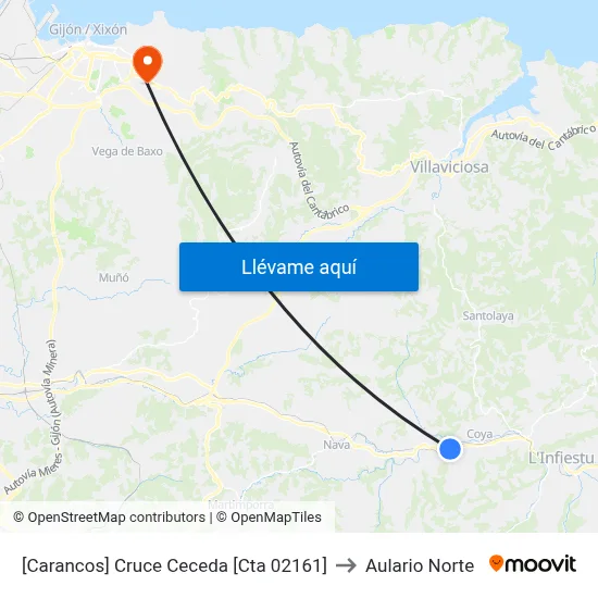 [Carancos]  Cruce Ceceda [Cta 02161] to Aulario Norte map