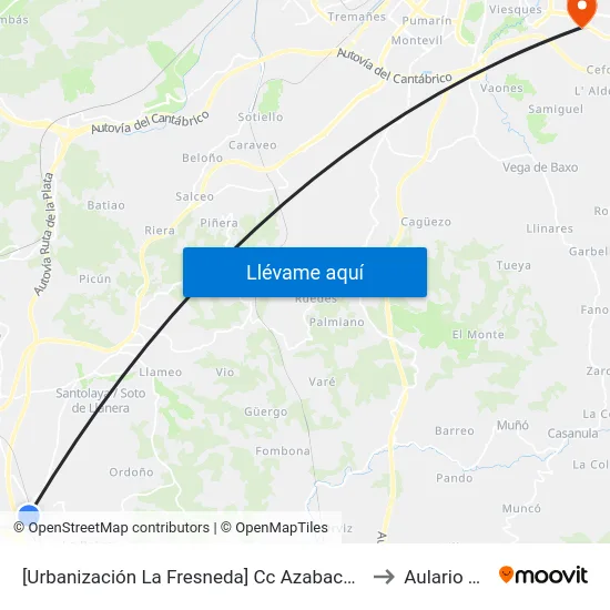 [Urbanización La Fresneda]  Cc Azabache [Cta 02334] to Aulario Norte map