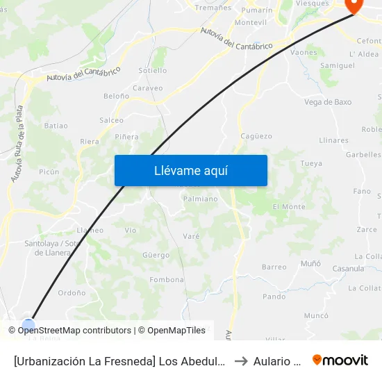 [Urbanización La Fresneda]  Los Abedules [Cta 02346] to Aulario Norte map