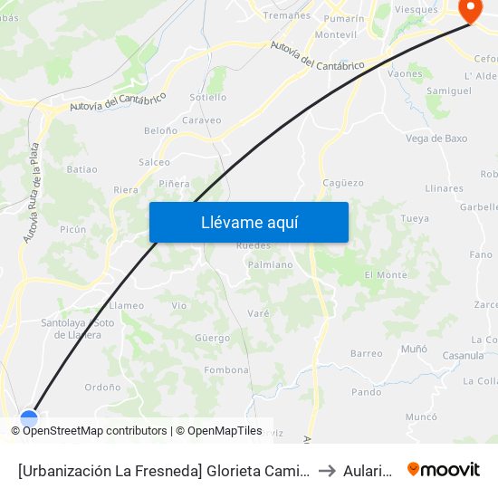 [Urbanización La Fresneda]  Glorieta Camino De Santiago [Cta 02349] to Aulario Norte map