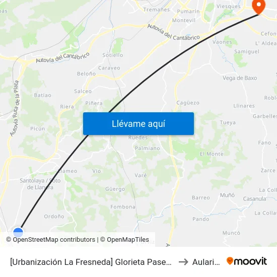 [Urbanización La Fresneda]  Glorieta Paseo De Las Bicicletas [Cta 02463] to Aulario Norte map