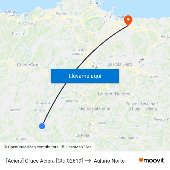 [Aciera]  Cruce Aciera [Cta 02619] to Aulario Norte map