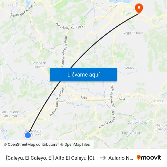 [Caleyu, El|Caleyo, El]  Alto El Caleyu [Cta 02647] to Aulario Norte map