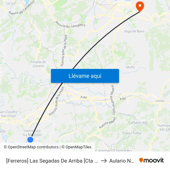 [Ferreros]  Las Segadas De Arriba [Cta 02649] to Aulario Norte map